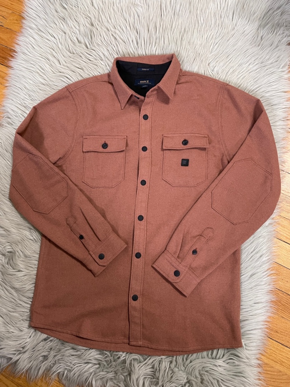Roark Men's Rust Brown Button-Up Shacket